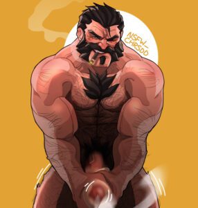 graves-sex-art-–-muscular-male,-erection,-barazoku,-hi-res,-male-focus,-beard,-hairy-arms