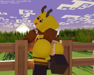 bee-rule-–-leaning-forward,-fence,-femboy,-brown-fur,-male-only,-yellow-fur