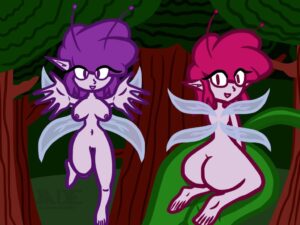 the-legend-of-zelda-hentai-–-nude,-antennae,-pussy,-jadessinbin,-purple-hair,-nude-female,-forest