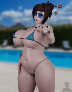 mei-free-sex-art-–-chubby-female,-breast-press,-outstretched-arm,-voluptuous,-swimwear,-eye-contact,-cleavage-overflow