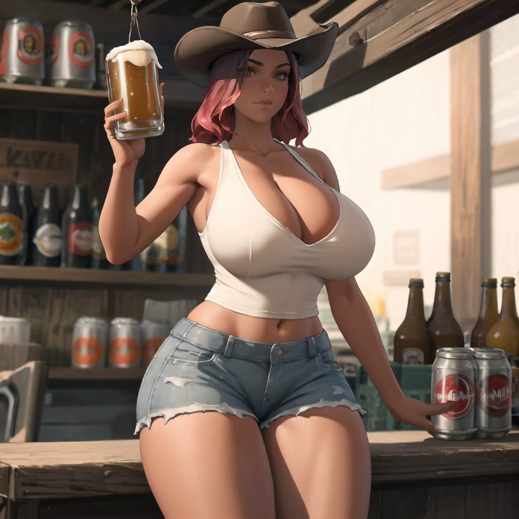 calamity-xxx-art-–-dark-skinned-female,-huge-thighs,-tank-top,-smile,-sexy