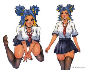 neon-free-sex-art-–-multicolored-hair,-schoolgirl,-school-uniform