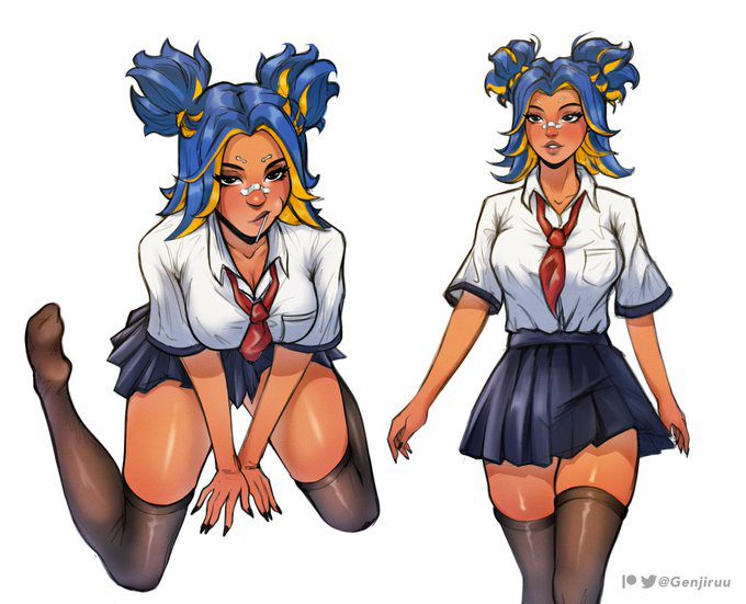 neon-free-sex-art-–-multicolored-hair,-schoolgirl,-school-uniform