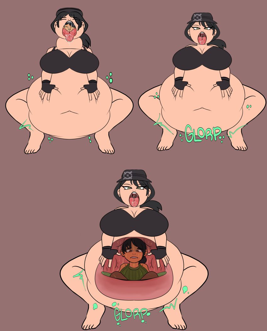 fortnite-game-hentai-–-oral-vore,-black-hair,-drooling,-survival-specialist,-belly-bulge,-video-game-character,-big-belly-bulge