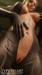 resident-evil-hentai-–-solo-female,-half-naked,-latex,-breasts