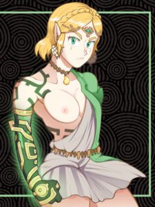 the-legend-of-zelda-hot-hentai-–-blonde-hair,-braided-hair,-areolae,-one-breast-out