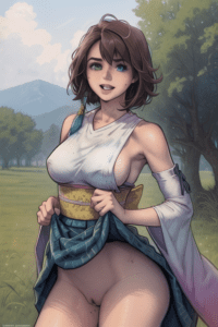 final-fantasy-porn-–-skirt-lift,-no-underwear,-looking-pleasured,-nipples,-outside