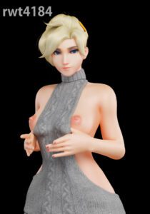 overwatch-hentai-xxx-–-mercy,-flashing,-virgin-killer-sweater,-blue-eyes,-exposed-breasts