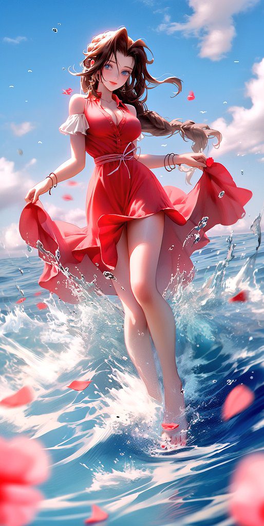 final-fantasy-sex-art-–-final-fantasy-vii-remake,-brown-hair,-aerith-gainsborough,-final-fantasy-vii,-beach