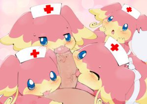 pokemon-hentai-–-pink-body,-genitals,-female,-penis-lick,-smile