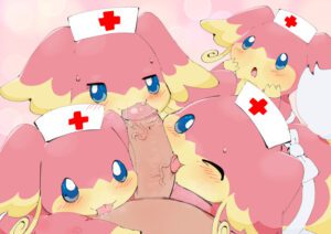 pokemon-hentai-–-pink-body,-genitals,-female,-penis-lick,-smile