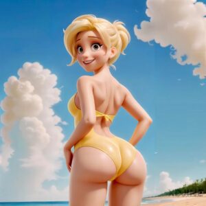 overwatch-hentai-art-–-swimsuit,-ai-generated,-yellow-swimsuit,-blizzard-entertainment,-pixar,-xdjine,-clouds