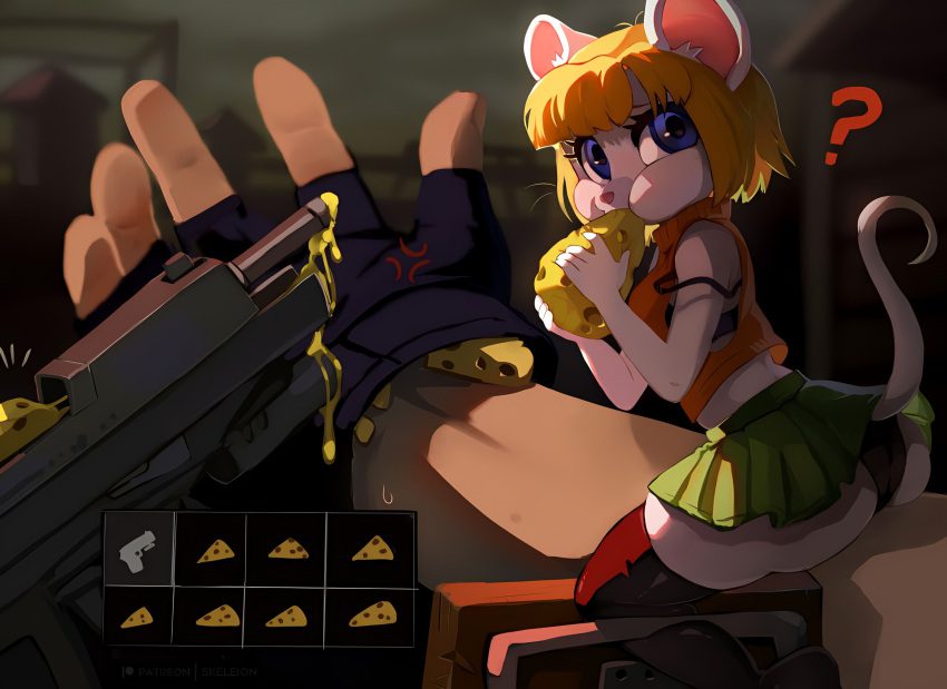 resident-evil-hentai-art-–-food,-cheek-bulge,-cheese,-mouse-tail,-bangs,-first-person-view,-anthro