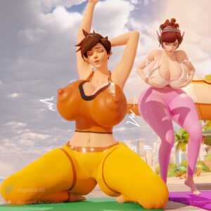 overwatch-porn-hentai-–-huge-breasts,-d.va,-female-only,-thick-thighs,-tracer,-beach,-3d