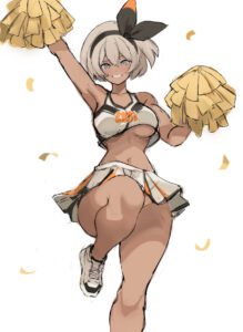 bea-free-sex-art,-saitou-free-sex-art-–-blue-eyes,-dark-skin,-pom-pom-(clothes),-smile,-no-bra,-white-hair,-underboob