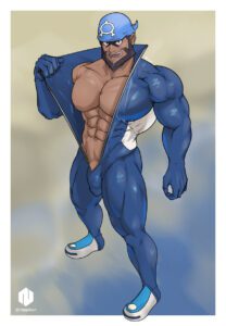 archie-hentai-porn-–-bodysuit,-solo,-muscular,-pecs,-male-only,-gay,-sideburns