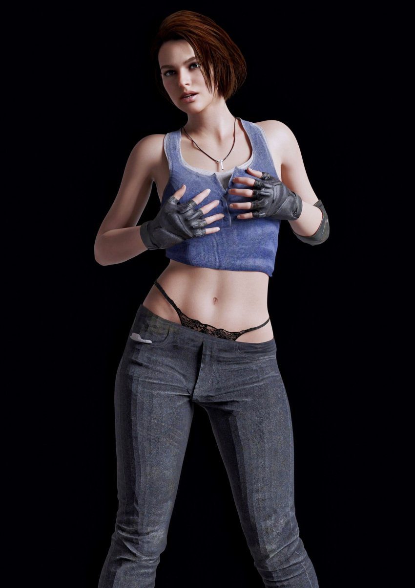 resident-evil-rule-porn-–-blue-tank-top,-light-skin,-panties,-blue-shirt,-athletic-female,-thong-straps,-female