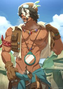 tauro-hentai-art-–-goggles,-male-only,-gloves,-muscular,-pecs,-necklace,-muscular-male
