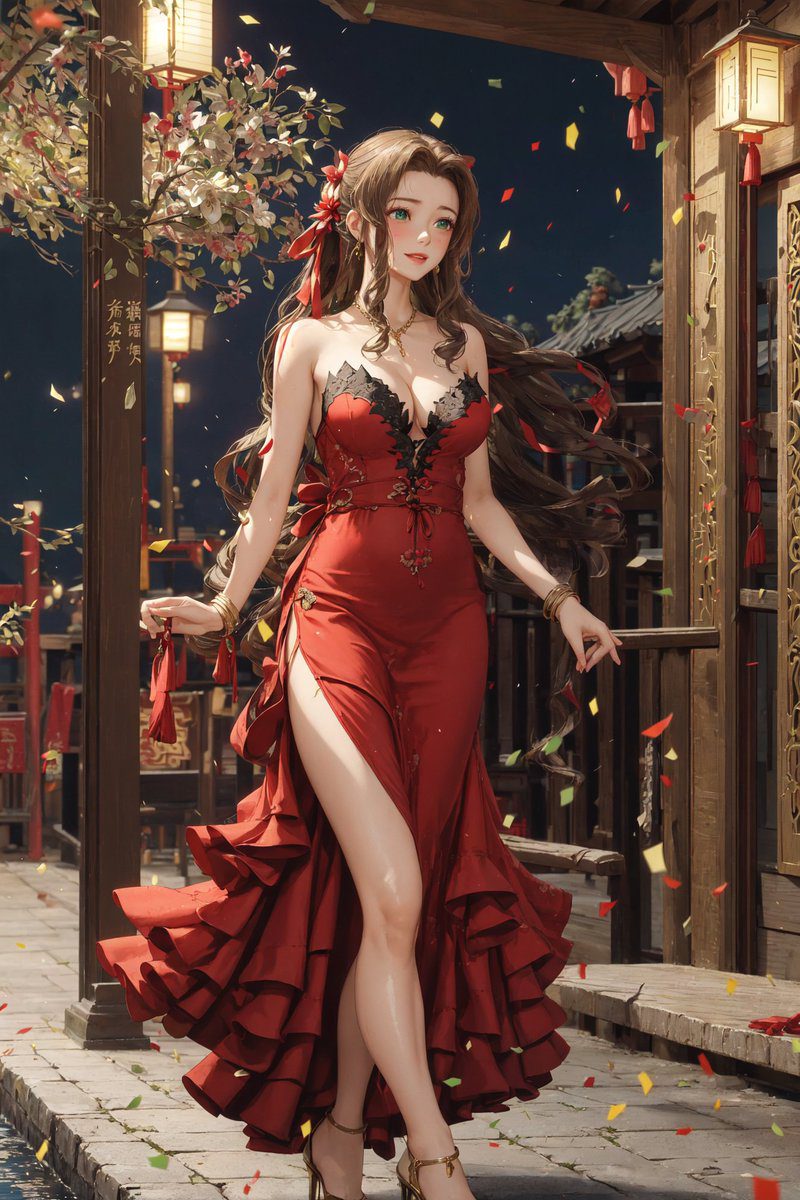 final-fantasy-hentai-porn-–-brown-hair,-cleavage,-red-dress,-final-fantasy-vii-remake