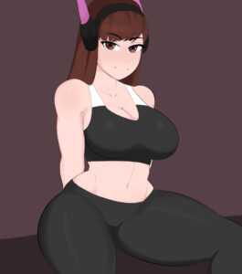 overwatch-hentai-xxx-–-brown-hair,-simple-background,-g,-thick-thighs,-toned-belly