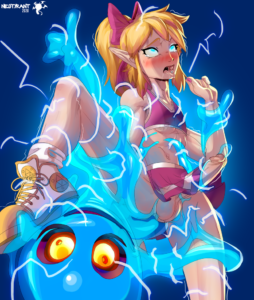 the-legend-of-zelda-hentai-–-glowing-eyes,-cheerleader,-blue-eyes,-shoes,-hair-ribbon