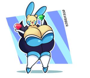 pokemon-porn-–-chaos-emerald,-hyper,-heeled-boots,-gemstone,-curvy-hips,-anthro,-big-thighs