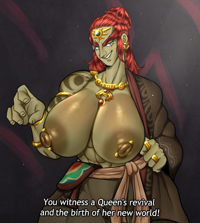 the-legend-of-zelda-hot-hentai-–-piercing,-large-breasts,-huge-breasts,-looking-at-viewer,-green-skin,-tears-of-the-kingdom,-big-breasts