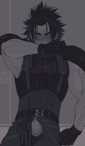 final-fantasy-hentai-xxx-–-covering-own-mouth,-bulge-through-clothing,-s,-open-pants,-nekokatoner-in-pants
