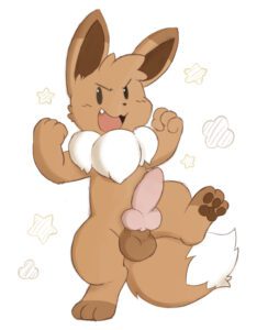 pokemon-hentai-xxx-–-looking-at-viewer,-eevee,-animal-penis,-simple-background,-male
