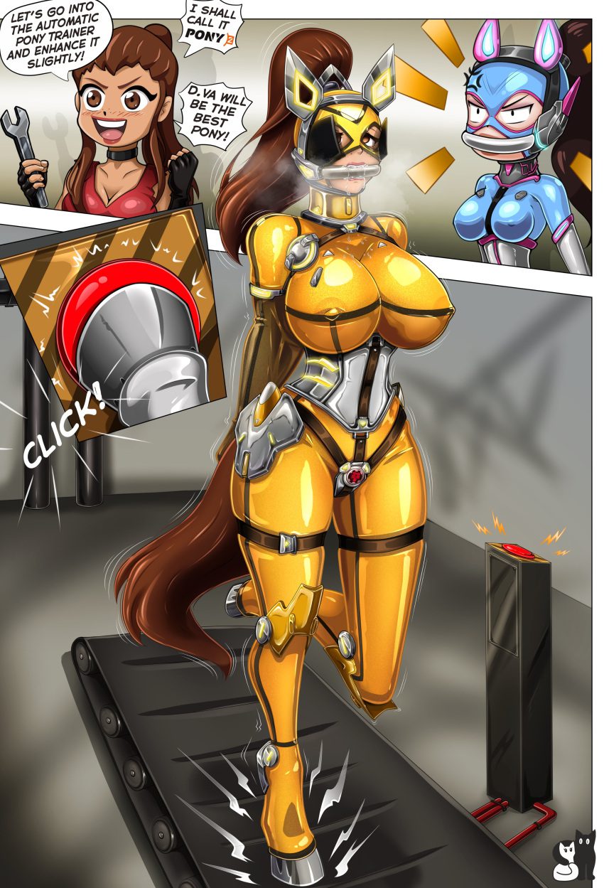 overwatch-rule-porn-–-bit-gag,-pony-boots,-before-and-after,-latex-bodysuit,-padded-room,-nipple-bulge,-brown-hair