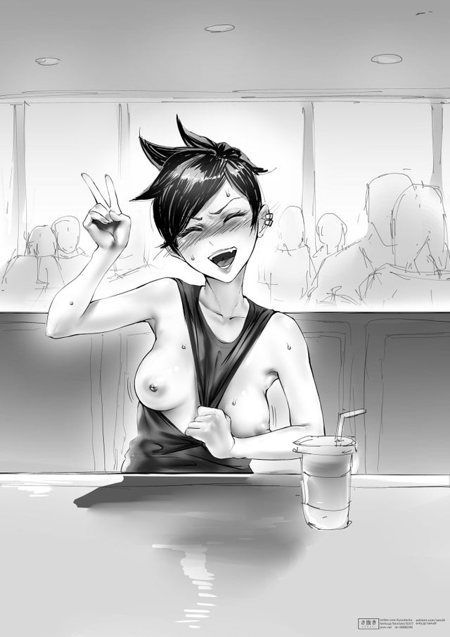 overwatch-free-sex-art-–-blush,-flashing,-flashing-breasts,-open-mouth,-v,-tracer