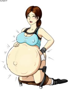 tomb-raider-game-hentai-–-breasts,-pregnant,-fetal-movement,-nipple-bulge,-hyper-belly