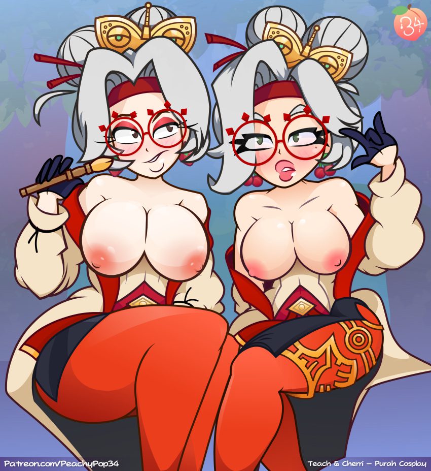 the-legend-of-zelda-hentai-–-breasts-out,-miss-bigbun-(peachypopcherri-(peachypopfemale,-shiny-skin