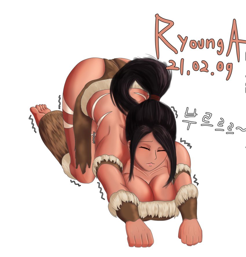 league-of-legends-hentai-–-l,-large-breasts,-on-knees,-korean-text,-black-hair