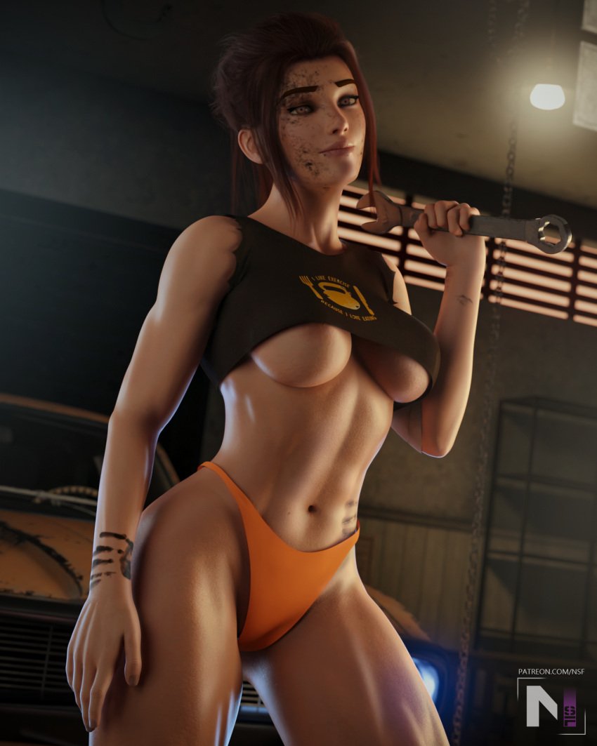 overwatch-hentai-–-garage,-female-only,-dirty,-female,-standing,-holding-wrench