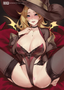 overwatch-rule-porn-–-smile,-pubic-tattoo,-garter-belt,-female-only,-witch-hat,-thighhighs