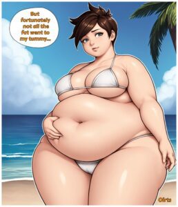 overwatch-hentai-art-–-white-bikini,-short-hair,-bikini-bottom,-big-belly,-huge-belly