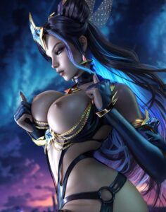 league-of-legends-porn-–-hair-ornament,-solo,-sevenbees,-nipples,-large-breasts