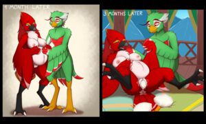 the-legend-of-zelda-rule-xxx-–-green-feathers,-after-transformation,-nipples,-rito,-avian,-pregnant-female,-species-transformation
