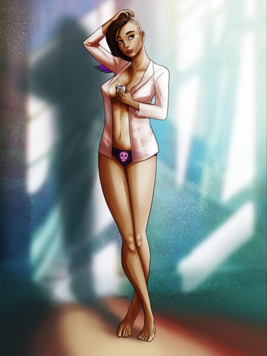 overwatch-game-hentai-–-half-dressed,-purple-hair,-panties,-latina,-purple-eyes,-raulovsky,-sombra