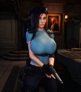 resident-evil-game-porn-–-cleavage-cutout,-holding-object,-fingerless-gloves,-human
