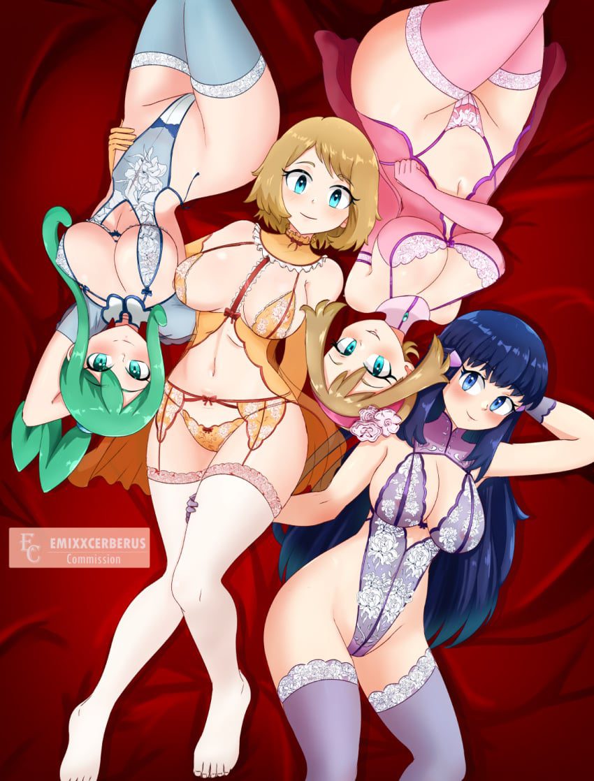 dawn-hentai-art,-lisia-hentai-art,-may-hentai-art,-serena-hentai-art-–-lingerie,-white-thighhighs,-areolae-visible-through-clothing,-thighhighs,-female-only,-pokemon-dppt,-hand-on-hip