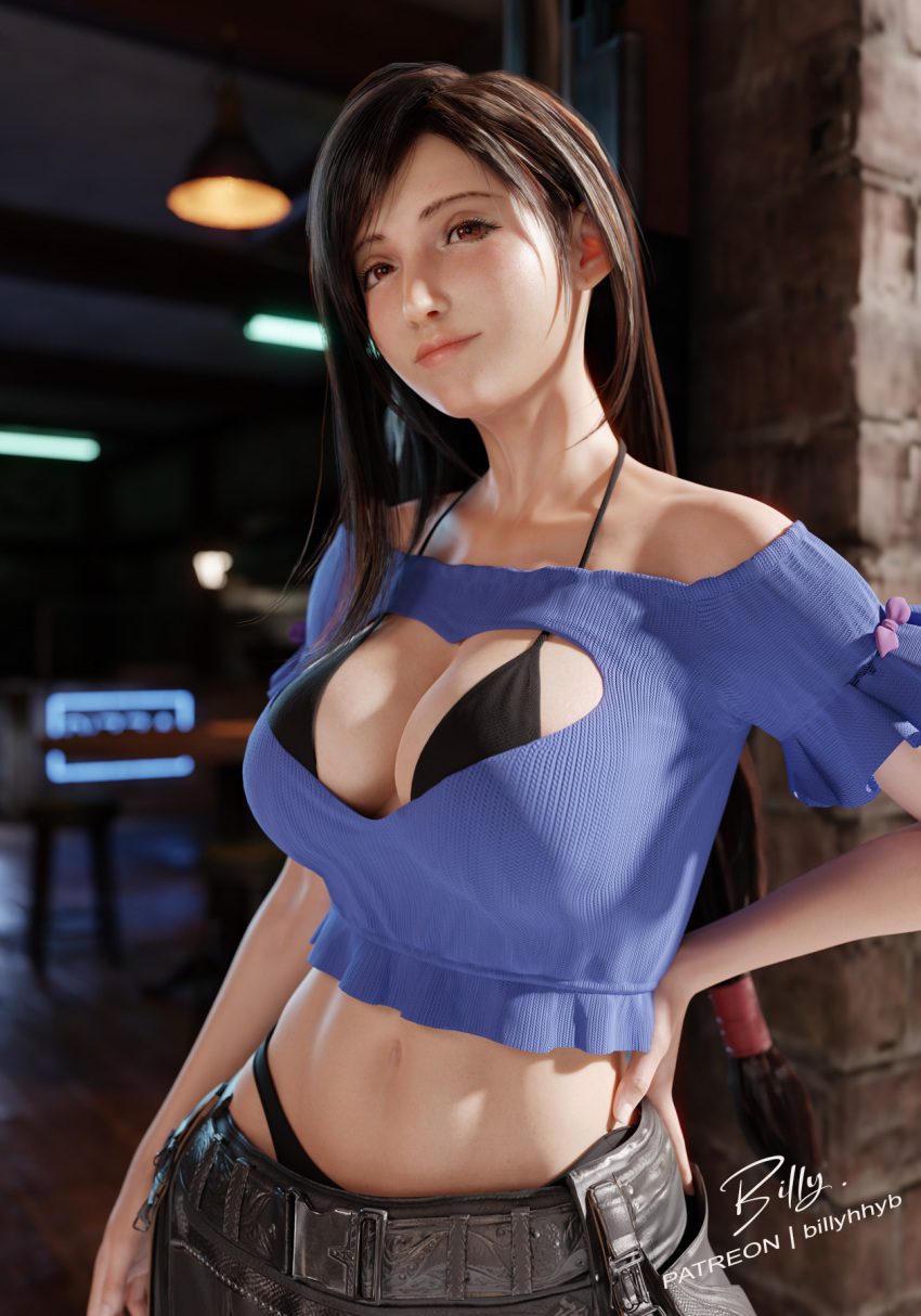 final-fantasy-porn-hentai-–-black-skirt,-belly-button,-breasts,-revealing-swimsuit,-revealing-outfit,-black-hair