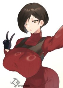 resident-evil-game-hentai-–-yellow-eyes,-peace-sign,-ardisketch,-ada-wong,-brown-hair,-huge-breasts,-capcom