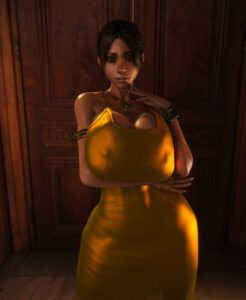 resident-evil-xxx-art-–-alternate-breast-size,-gold-dress,-dress,-resident-evil-hiny-clothes,-massive-breasts,-enormous-breasts