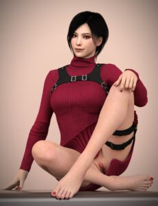 resident-evil-porn-hentai-–-red-toenails,-no-panties,-cute,-pose,-clothing,-female-only