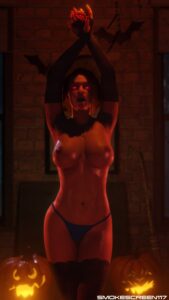 resident-evil-hot-hentai-–-jill-valentine,-red-eyes,-pin-up,-solo-female,-glossy,-resident-evil-make,-blue-thong