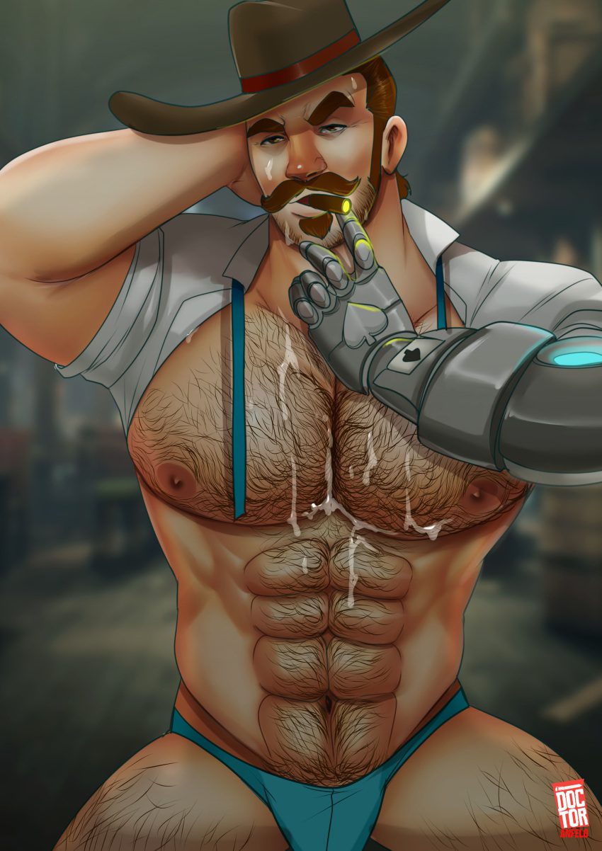 overwatch-hot-hentai-–-muscles,-solo,-bulge,-cigar,-male,-muscular,-balls