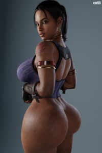 resident-evil-hentai-art-–-looking-back,-african-female,-sheva-alomar,-female,-artwork),-busty