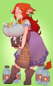 the-legend-of-zelda-rule-–-malon,-skirt,-cow-tits,-white-shirt,-milk